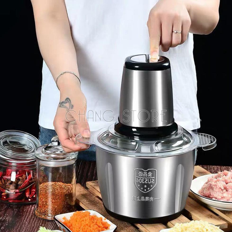 Máy Xay Thịt Đa Năng Cối INOX 304 2L Công Suất 250W, 4 Lưỡi, Cối xay thực phẩm Đa Năng