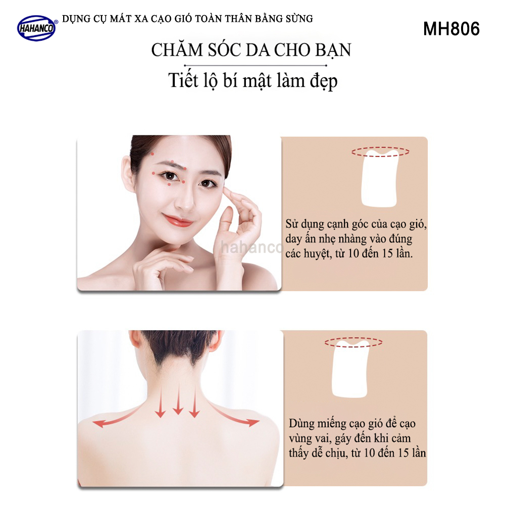 Dụng cụ Mát xa Cạo gió sừng làm mịn da mặt và toàn thân - MH806 - Chăm sóc sức khỏe