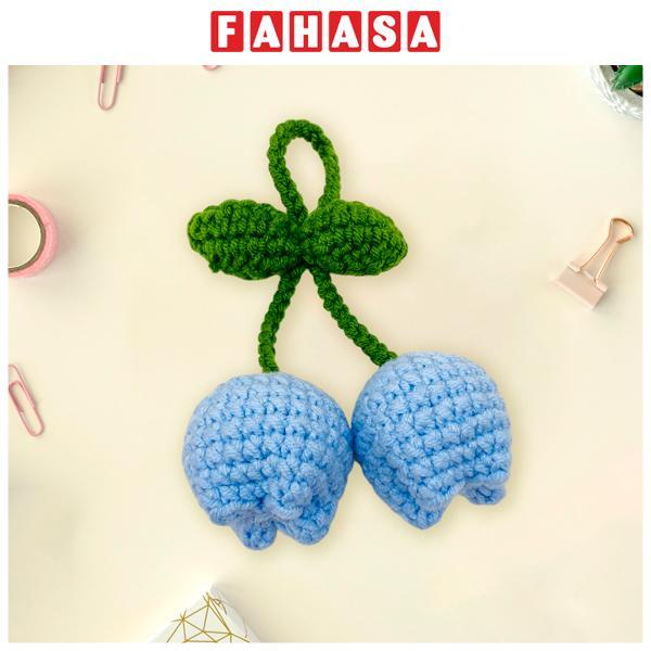 Móc Khoá Len Thủ Công Hoa Tulip - Màu Xanh Dương