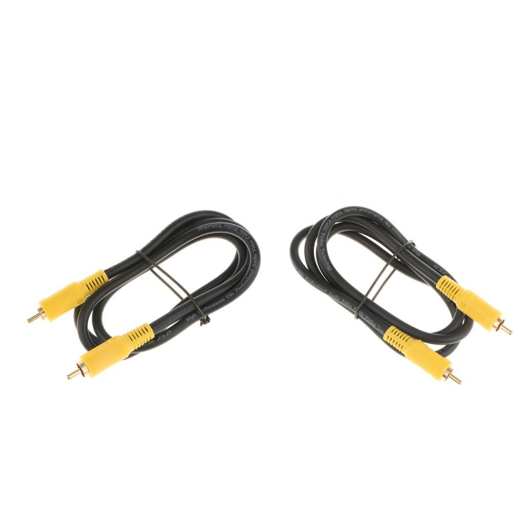 2Pcs 75Ohm Digital Coaxial Audio/Video RCA Male Cable Coax Composite Wire 1m