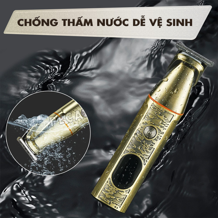 Tông đơ đa năng 5in1 Kemei KM-5859 chuyên cắt tóc, chấn viền, cạo râu, tỉa lông mũi, cạo lông sạc nhanh có đế sạc - Hàng chính hãng