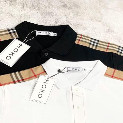 áo thun nam polo cổ trụ phối caro vai