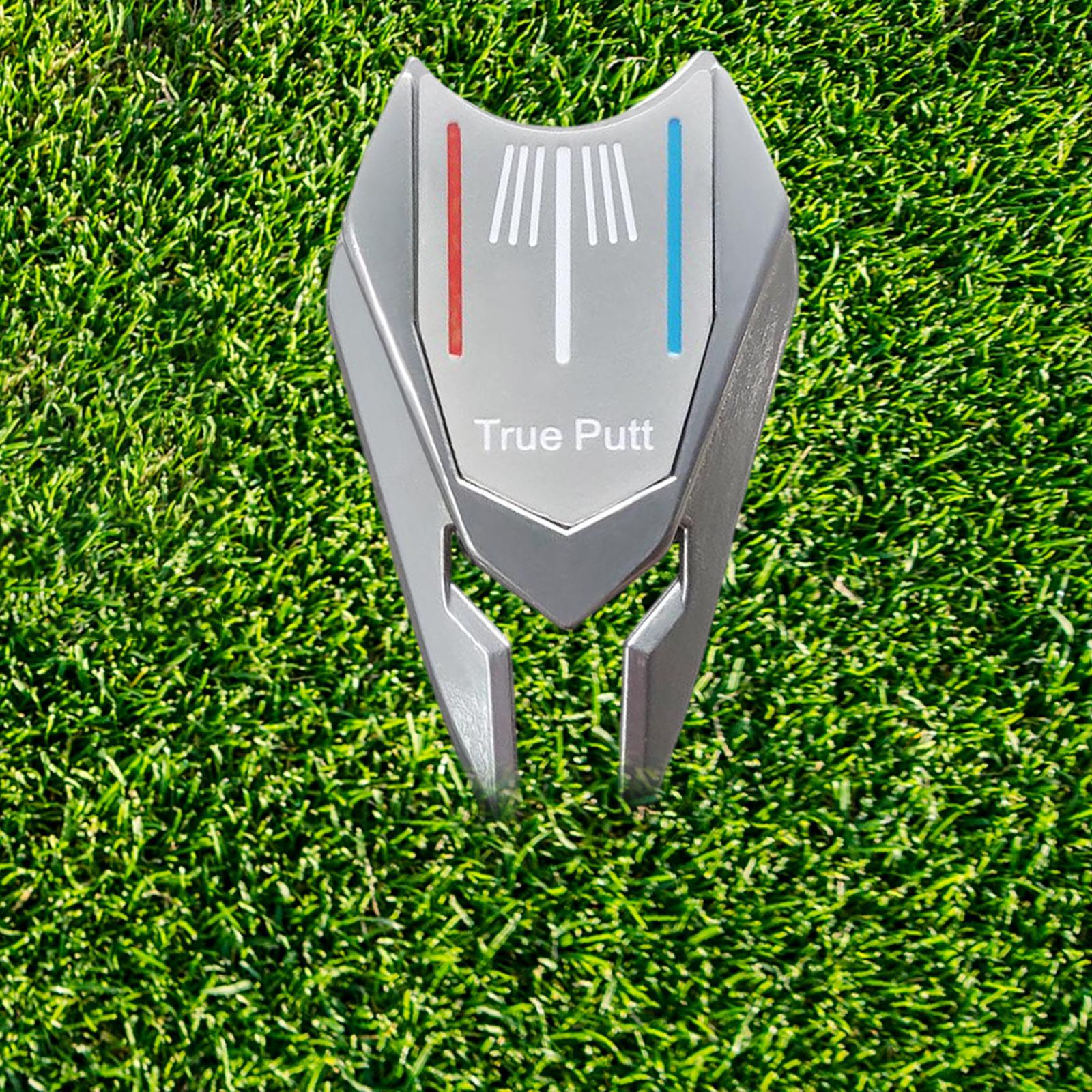 2x Golf Fork Golf Ball Marker Cleaner Golf Exercise Alignment Tool Multi-Functional Detachable Golf for Pitch Mark