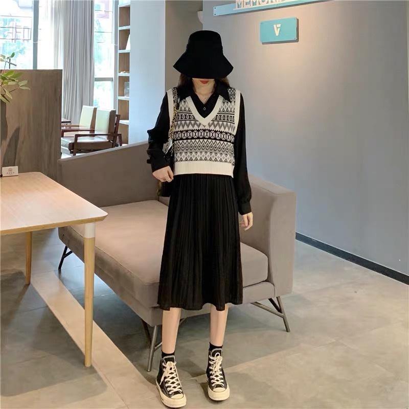 Áo gile nữ len thổ cẩm cổ V phong cách thời trang Hàn Quốc New Arival 2021