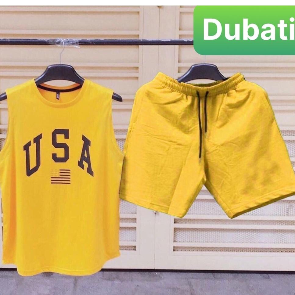 ĐỒ BỘ BA LỖ THỂ THAO NAM USA, SET ĐỒ THỂ THAO PHONG CÁCH SÀNH ĐIỆU- DUBATI FASHION