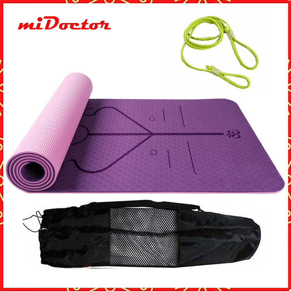 Thảm Tập Yoga Định Tuyến TPE 2 Lớp – Chọn Màu – Chọn Độ Dày + Bao Thảm Tập Yoga + Dây Buộc Thảm Tập Yoga Chính Hãng miDoctor