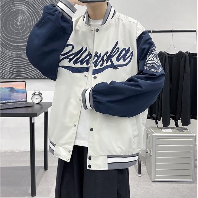 Áo Bomber Bóng Chày 2 Lớp Alaska Cao Cấp,Áo Khoác Varsity 2 Lớp Phong Cách Hàn Quốc