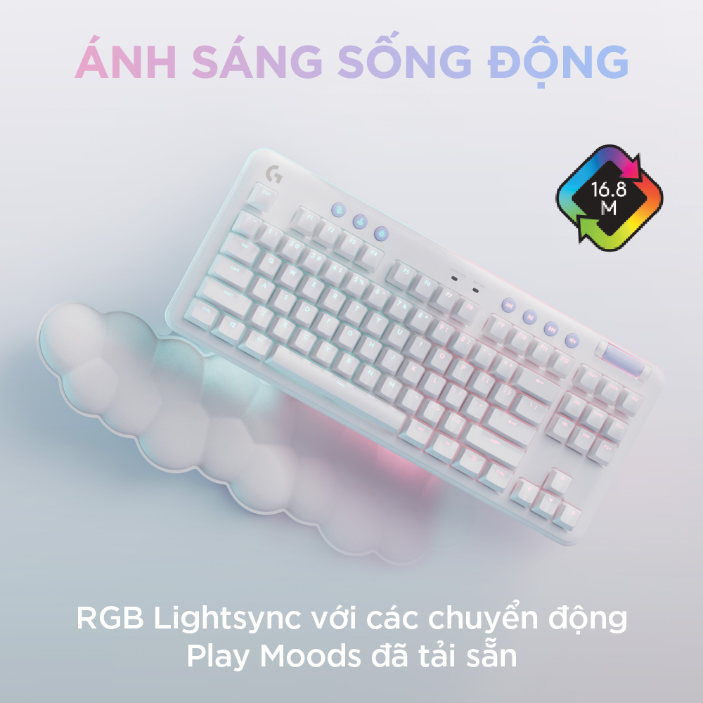 Bàn phím cơ gaming không dây Logitech G715 TKL - Bluetooth và Lightspeed, RGB, kèm kê tay, 2 loại switch, tương thích PC, Mac, Laptop - Hàng Chính Hãng