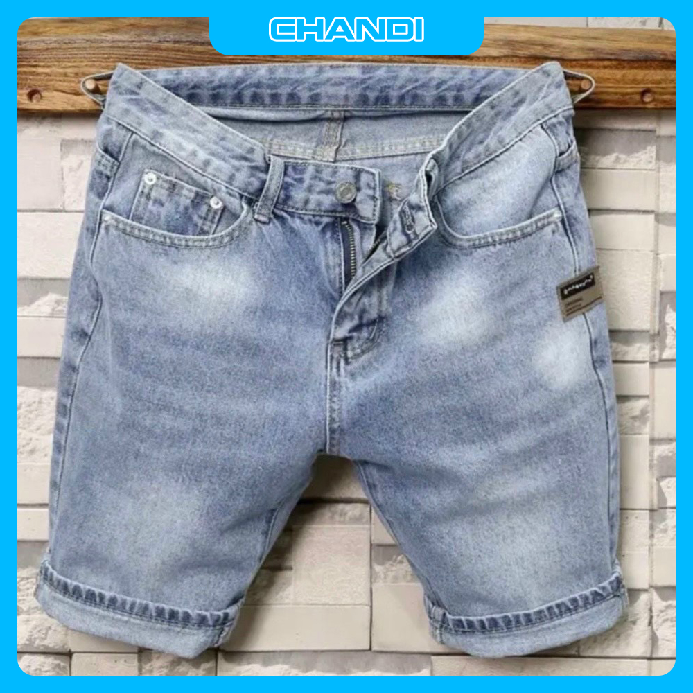 Quần Short Jean Nam co dãn kiểu dáng trẻ trung đơn giản Thương Hiệu Chandi, quần sọt mẫu mới xu hướng 2022 QSJN214