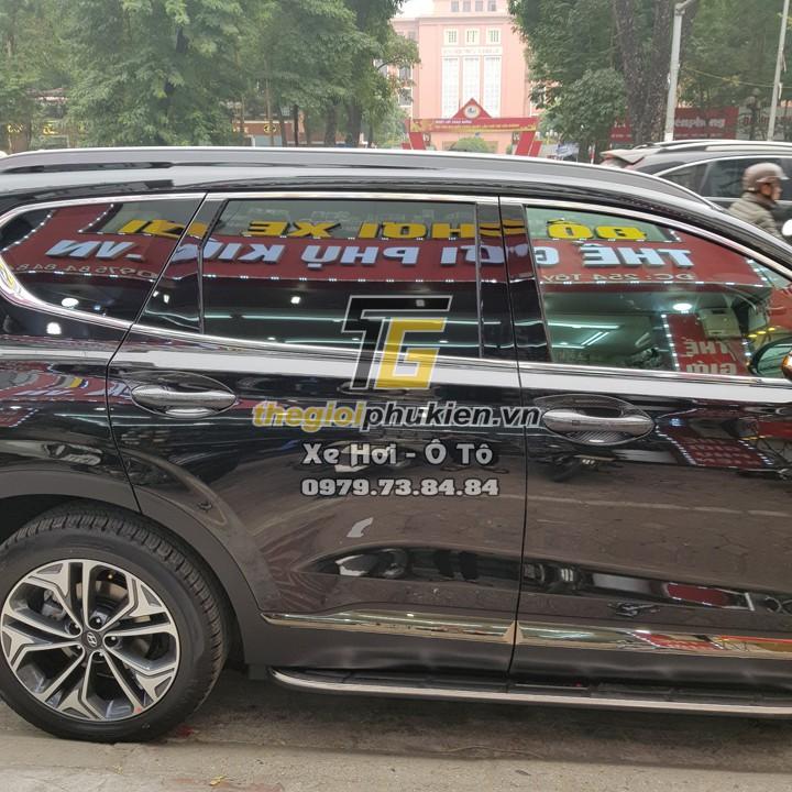 Combo bộ ốp tay nắm cửa vân Carbon và hõm cửa 3M xe Hyundai Santafe 2021