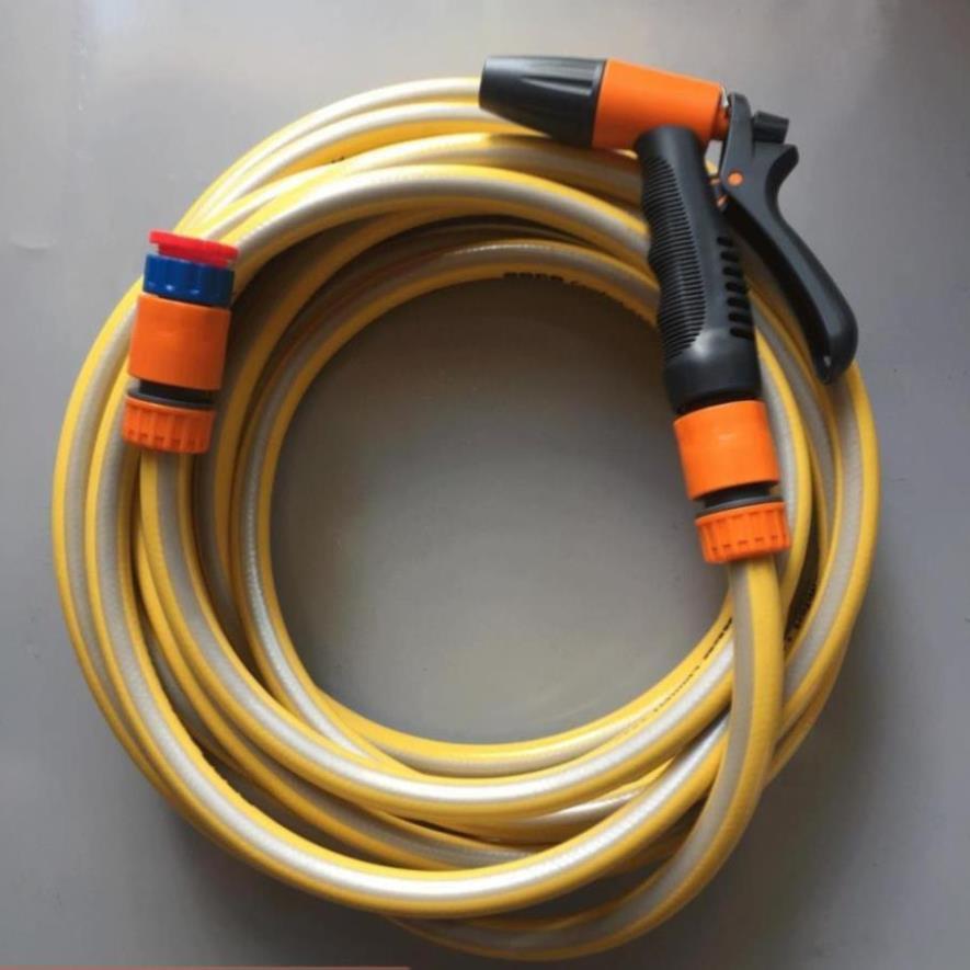 ️ Vòi tưới cây rửa xe 6m-7m-8m tay bóp tùy chỉnh nhiều chế độ 319498622-1622-3 mầu cam