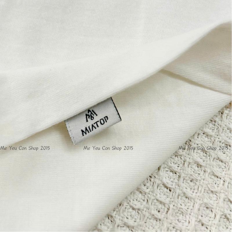 [7-25kg] Áo ngắn tay cổ tròn chất cotton mềm, thấm hút mồ hôi tốt cho bé trai/ bé gái - Miatop (hình thêu ngẫu nhiên) - S9 (21-23kg)
