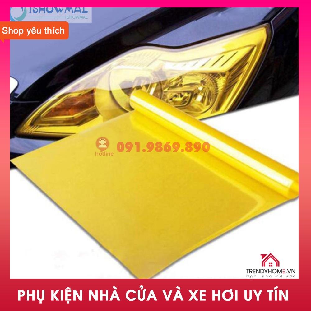 Phim Dán Đèn Pha Xe Hơi màu vàng xuyên sáng phá sương, Kích Thước 30x100cm