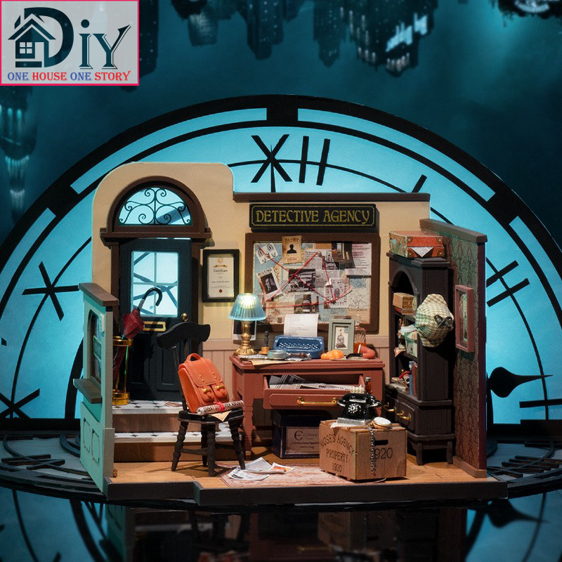 Mô hình nhà búp bê tự lắp ráp bằng gỗ MOSE'S DETECTIVE AGENCY DIY- Quà tặng sinh nhật giáng sinh