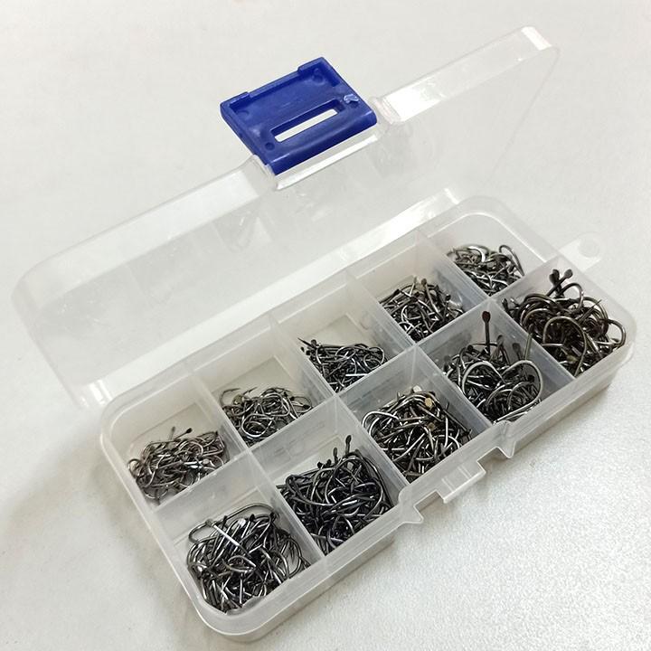 Hộp 500 Lưỡi Câu Thép Carbon Từ Số 3 Đến 13