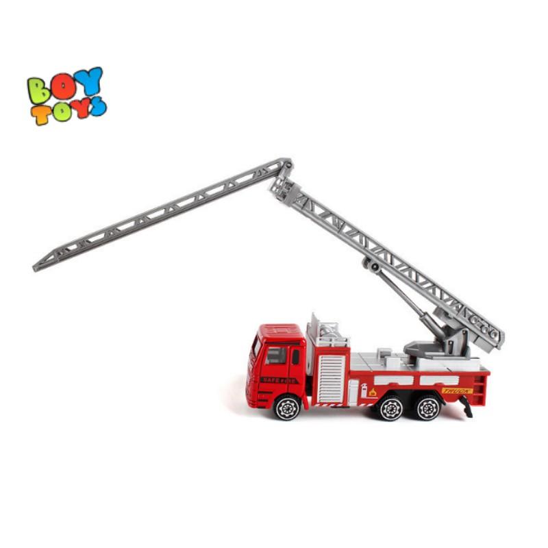 Bộ đồ chơi xe cứu hỏa có cầu thang Rescue Team hợp kim size 14cm để bé vui chơi