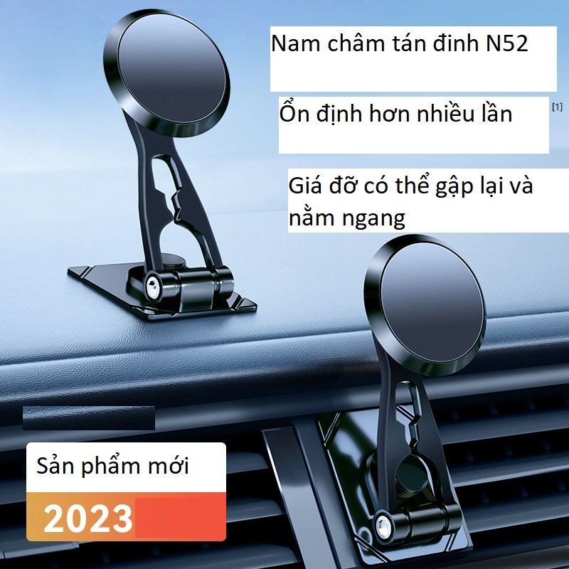 Giá đỡ điện thoại gấp gọn mẫu mới kiểu dáng sang trọng hút từ tính chống rung lắc khi lái xe