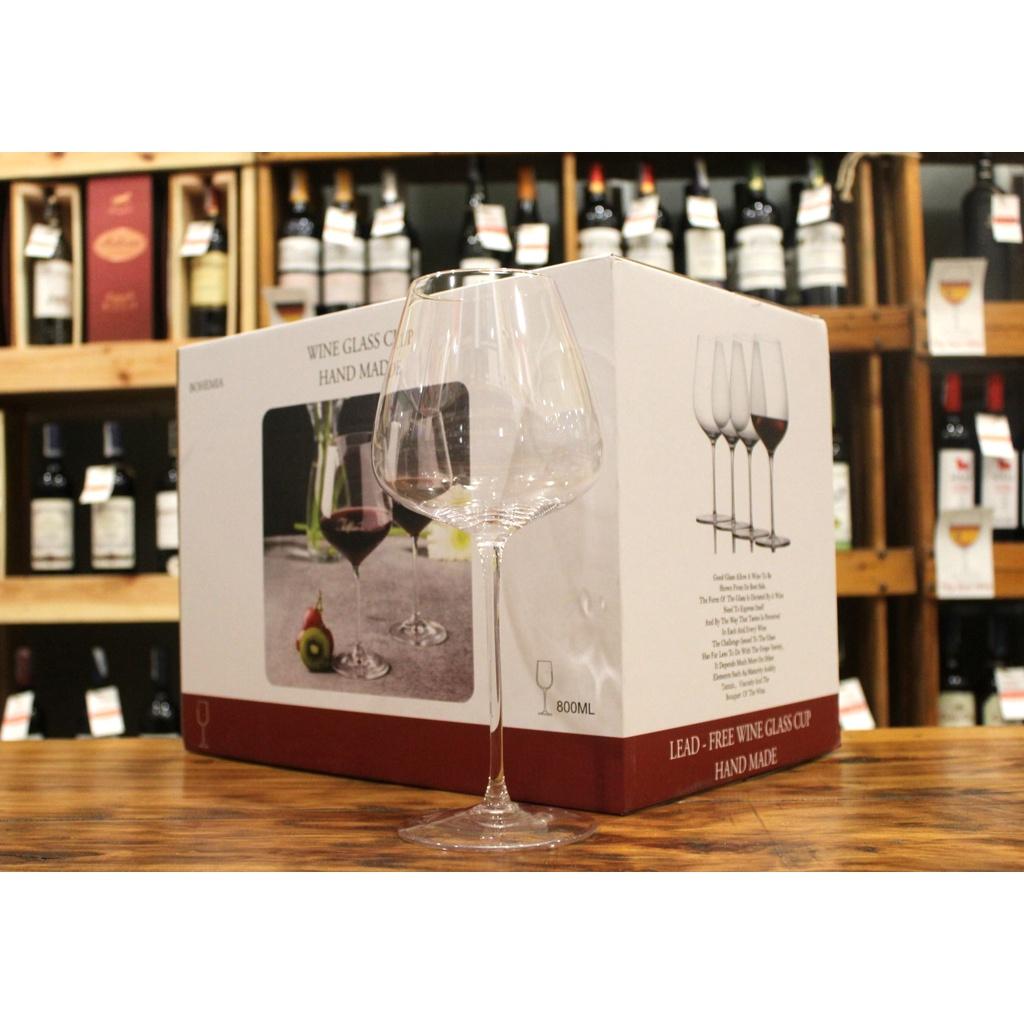 Bộ 6 ly rượu vang pha lê cao cấp dung tích 800 ml