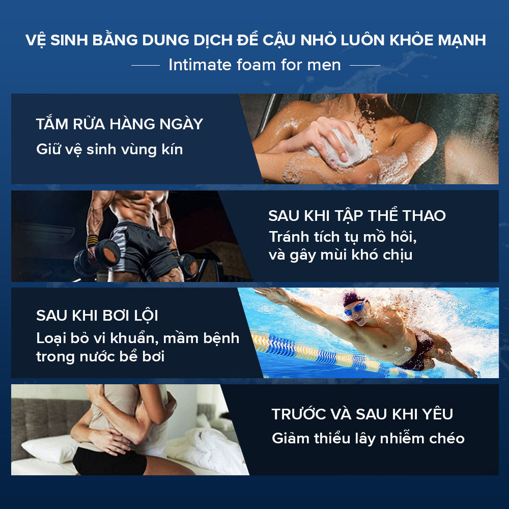 Dung dịch vệ sinh nam tạo bọt KISS ON giúp làm sạch, khử mùi hôi, ngăn vi khuẩn, nấm ngứa thành phần thiên nhiên JN-KI-VS01