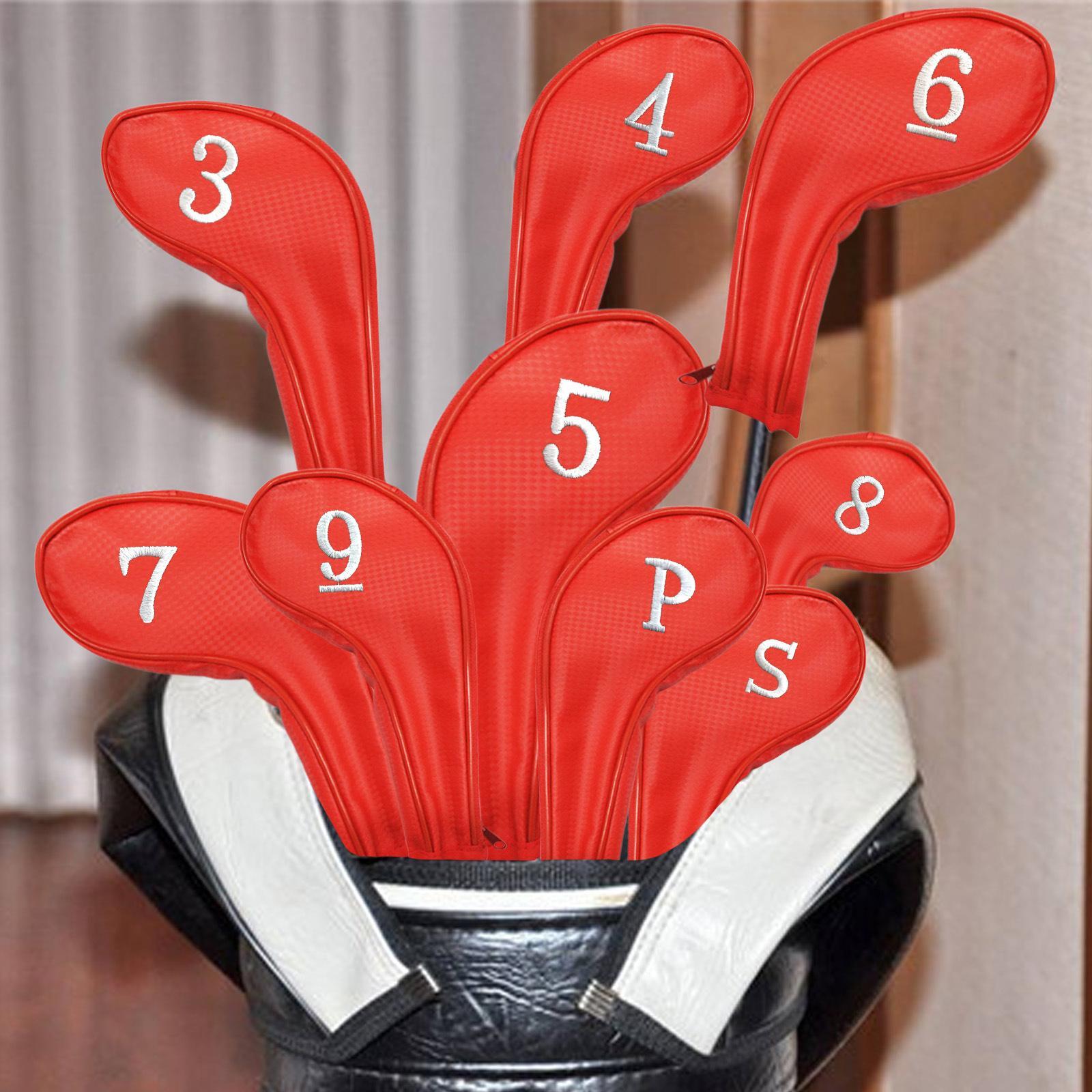 Portable 9x Golf Head Cover Club Iron Protective Headcovers Golf Accessories