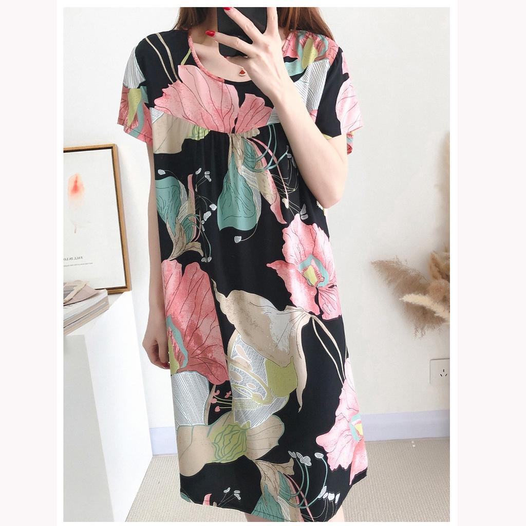 Váy cotton lụa mặc hè cực mát - Váy mặc nhà, váy ngủ dễ thương, phong cách tiểu thư B48