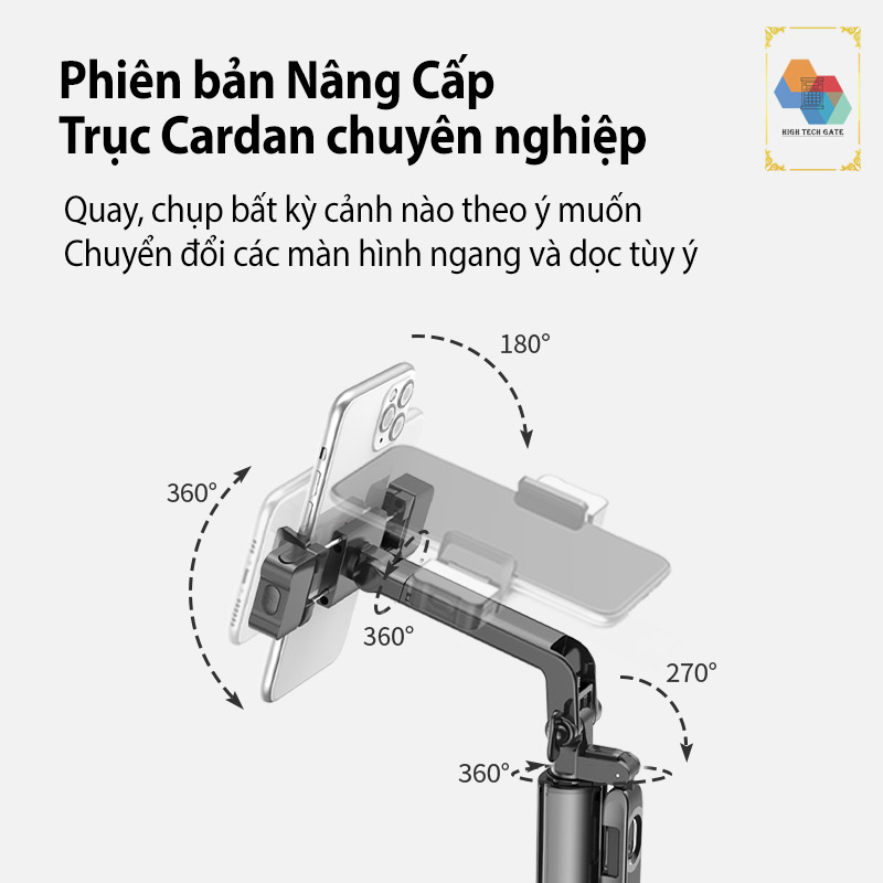 Gậy chụp hình quay video Cyke A21S phiên bản hợp kim chắc chắn, mở rộng đến 175cm, đèn RGB tạo khung nền, trục cardan xoay 3D tự do, hàng nhập khẩu