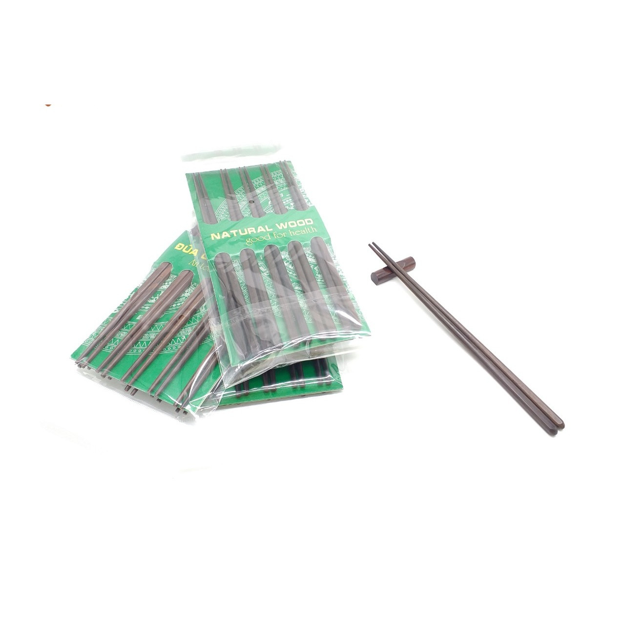 Đũa gỗ Mun vuông tròn 23cm - Bộ 5 đôi