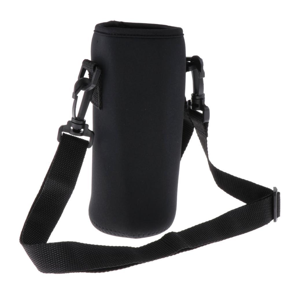 Insulated Sport Water Bottle Cover Sleeve Holder Cooler Carrier Black 750ml