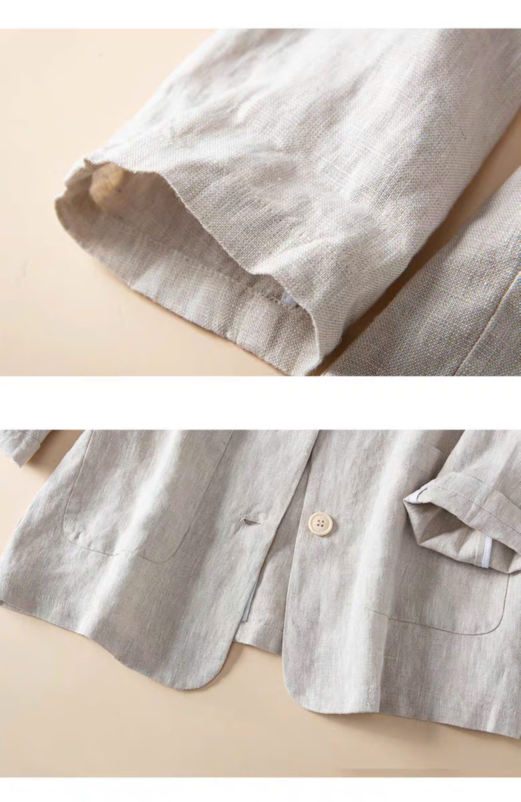 Áo vest/ blazer thiết kế tay lỡ kết hợp 2 khuy phía trước kèm 2 túi trước sâu rộng