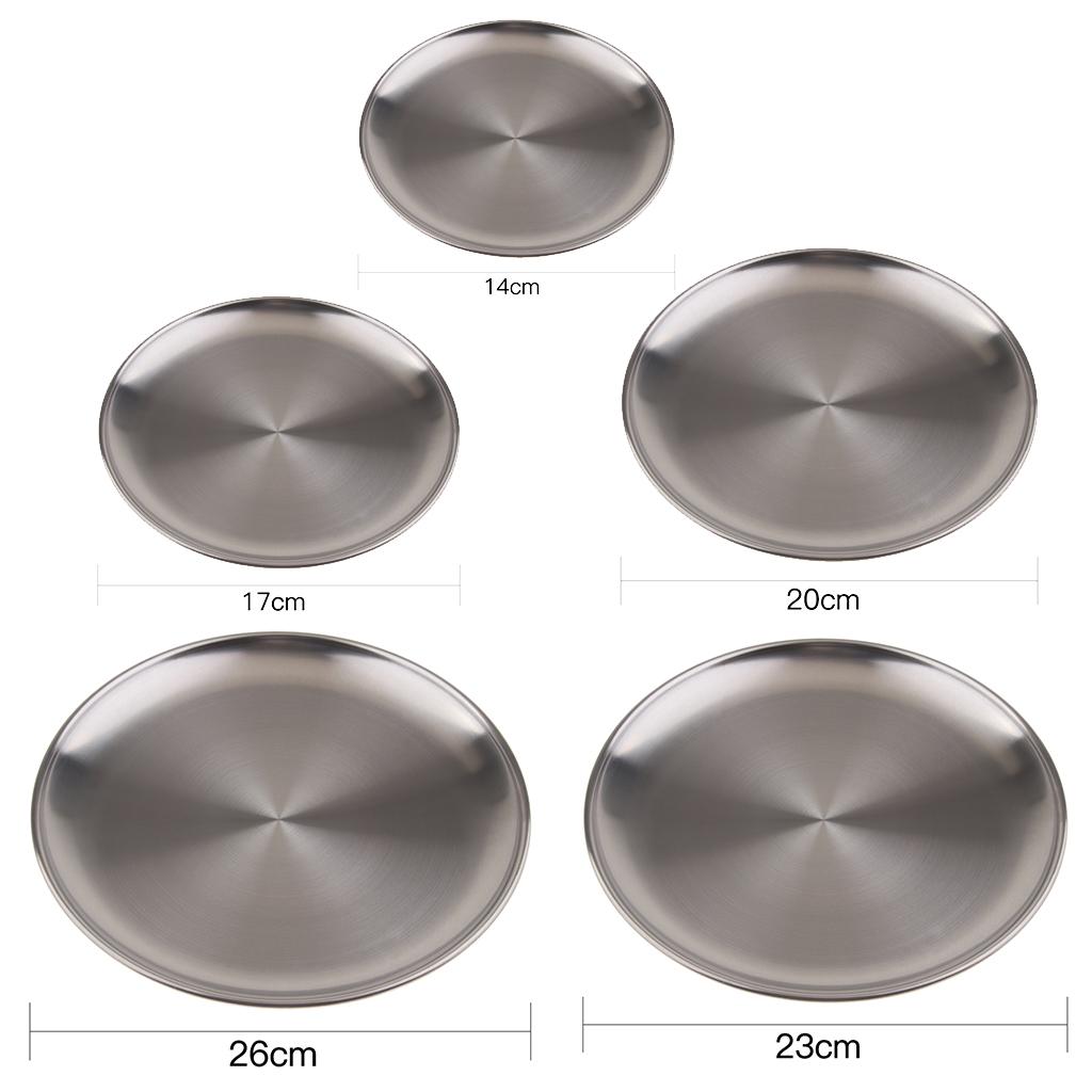 Stainless steel shallow dish barbecue plate fruit plate dinner plate