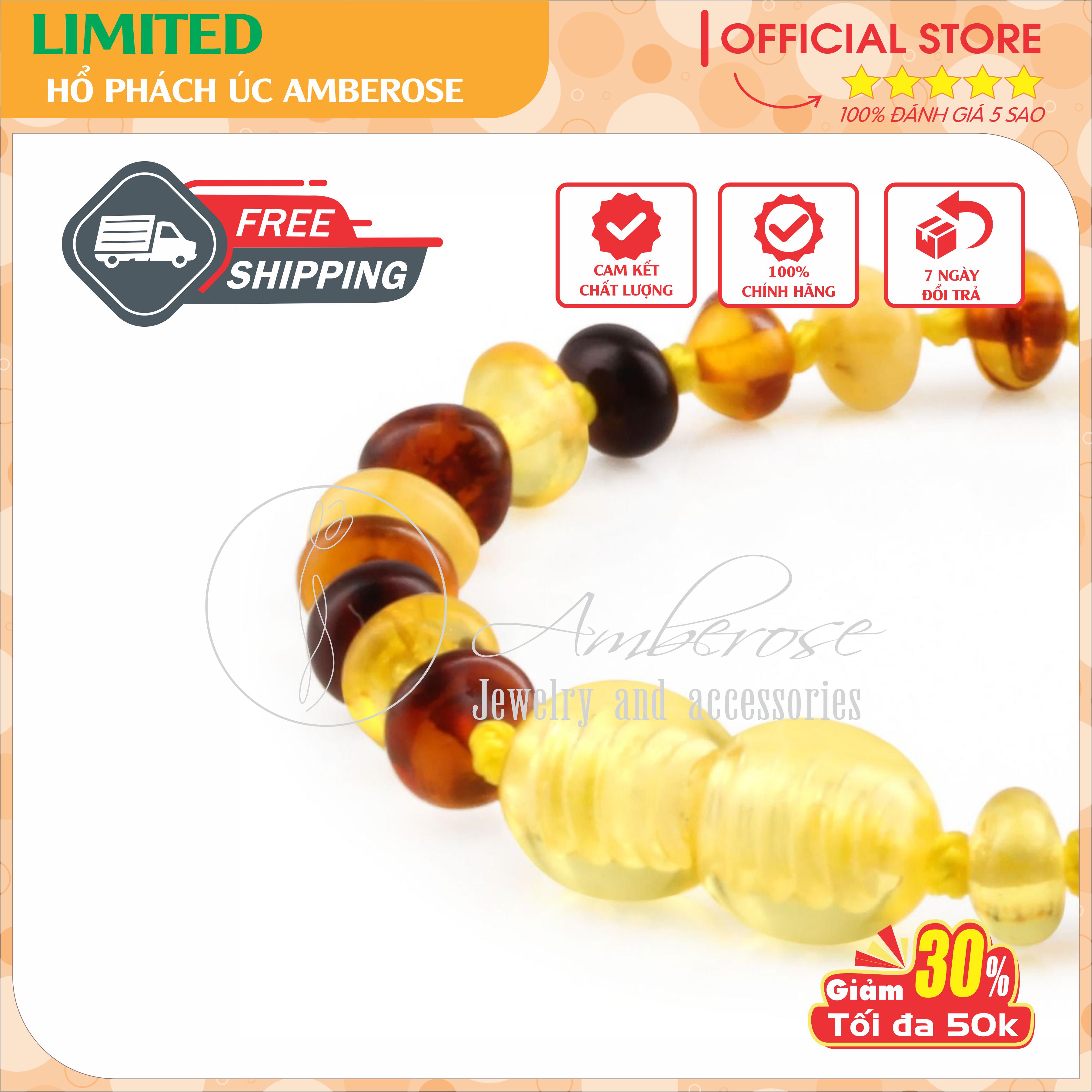 Bộ Vòng Hổ Phách Amber Úc Cho Bé 0 - 10 tuổi SABLMTM4M22