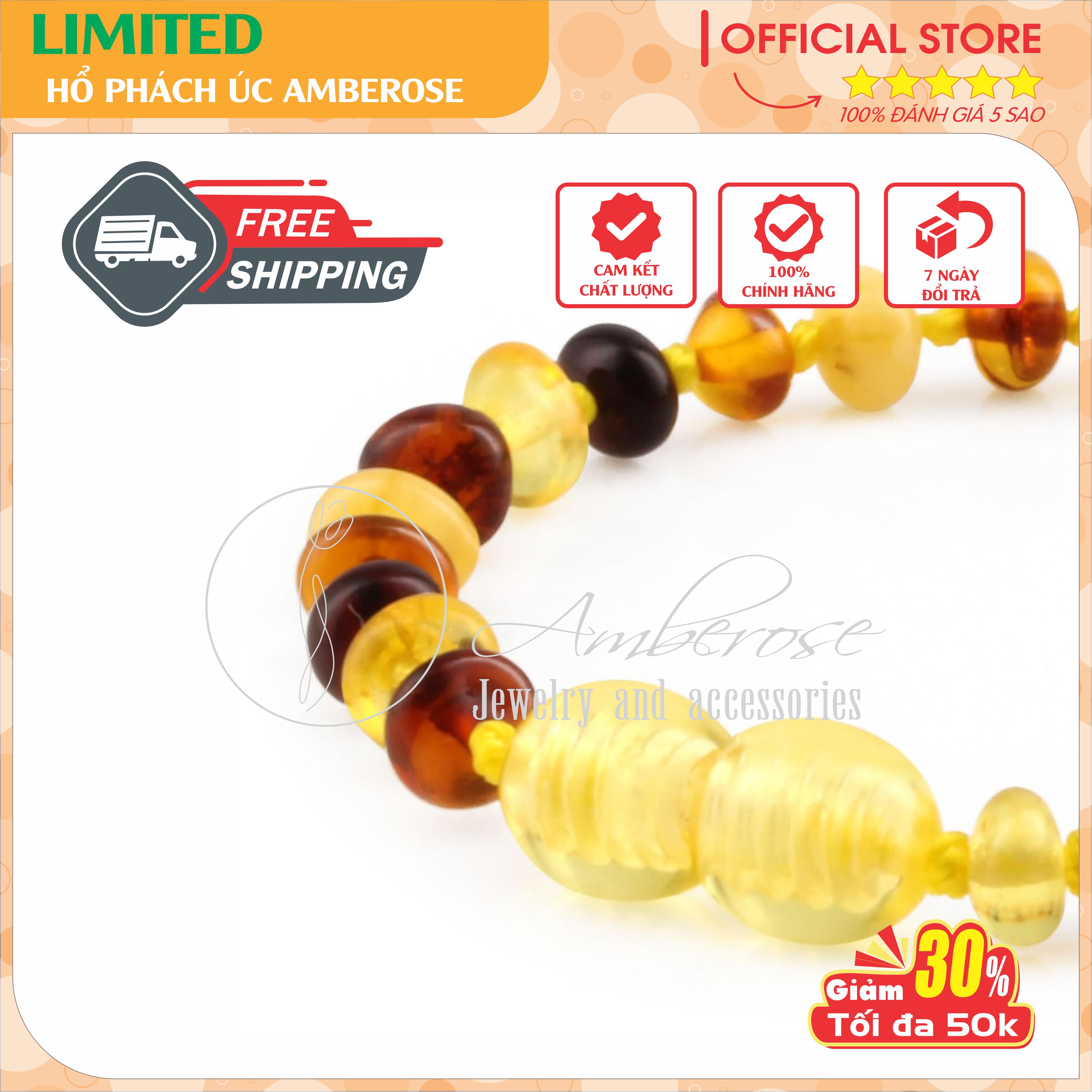 Bộ Vòng Hổ Phách Amber Úc Cho Bé 0 - 10 tuổi ( Mẫu Đặc Biệt ) SABLMTM4M22