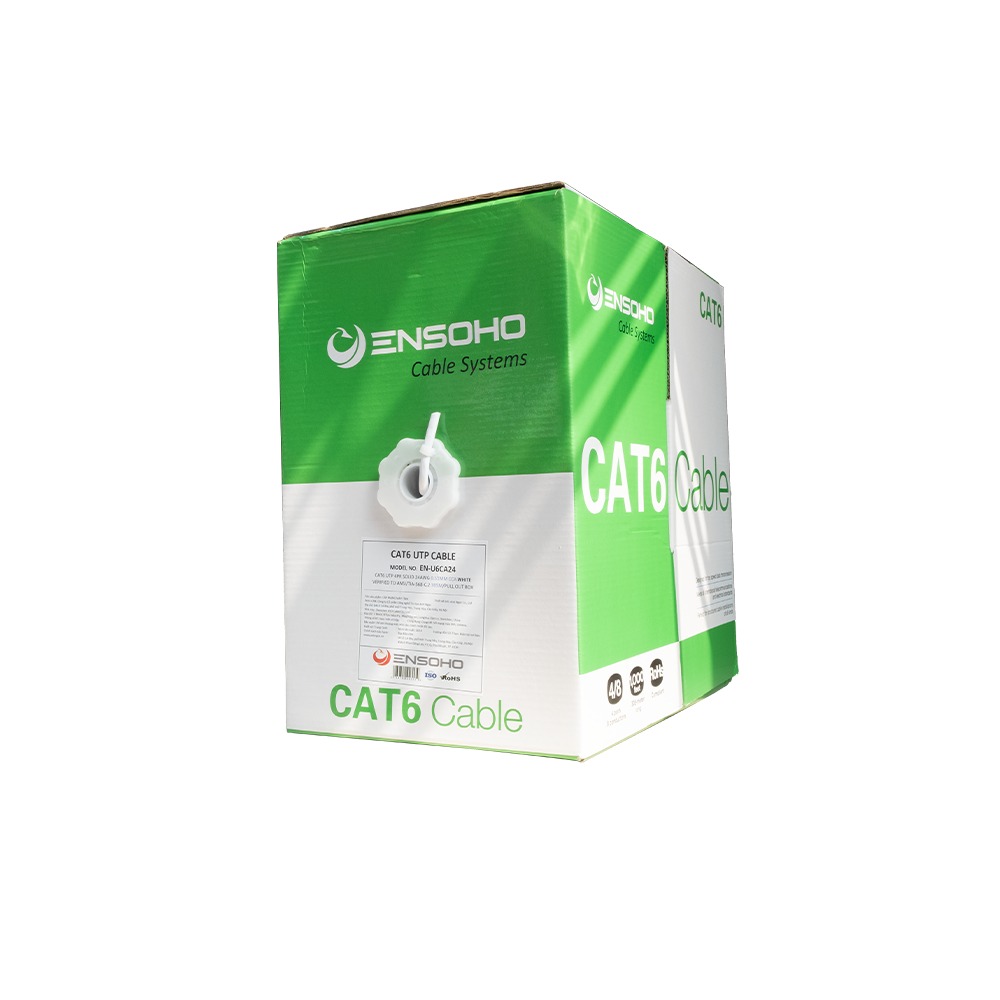 Cáp Mạng ENSOHO Cat 6 UTP EN-U6CA24 ( Trắng ) - Hàng Chính Hãng 