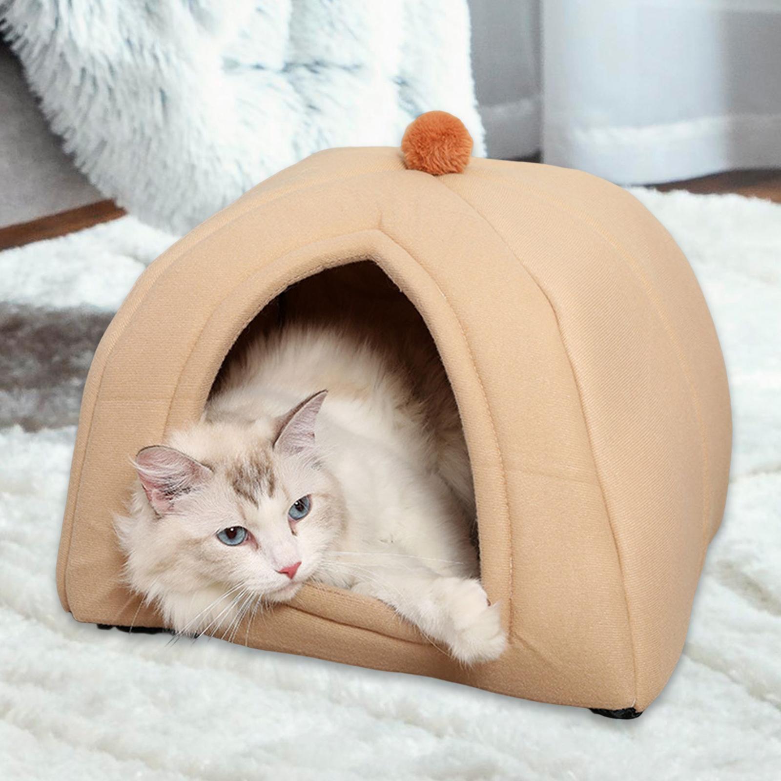 2x Cat Warm House Dog Tent Sleeping Hut Calming Cave Pet Bed