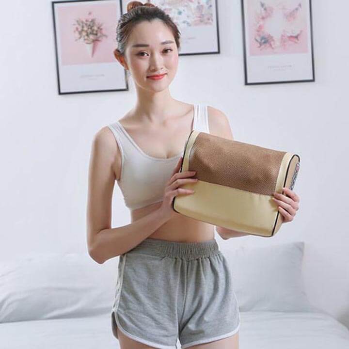 Gối Massage Cổ Vai Gáy Hồng Ngoại 20 Bi, Gối Mát Xa Hồng Ngoại Cổ Vai Gáy Công Nghệ Nhật Bản Hỗ Trợ Mát Xa Toàn Thân - GB4706