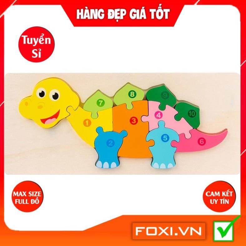 Miếng lắp ghép theo số thành hình các con vật Foxi-gần gũi-dễ thương-nhiều màu sắc-món đồ chơi lý thú dành cho các bé