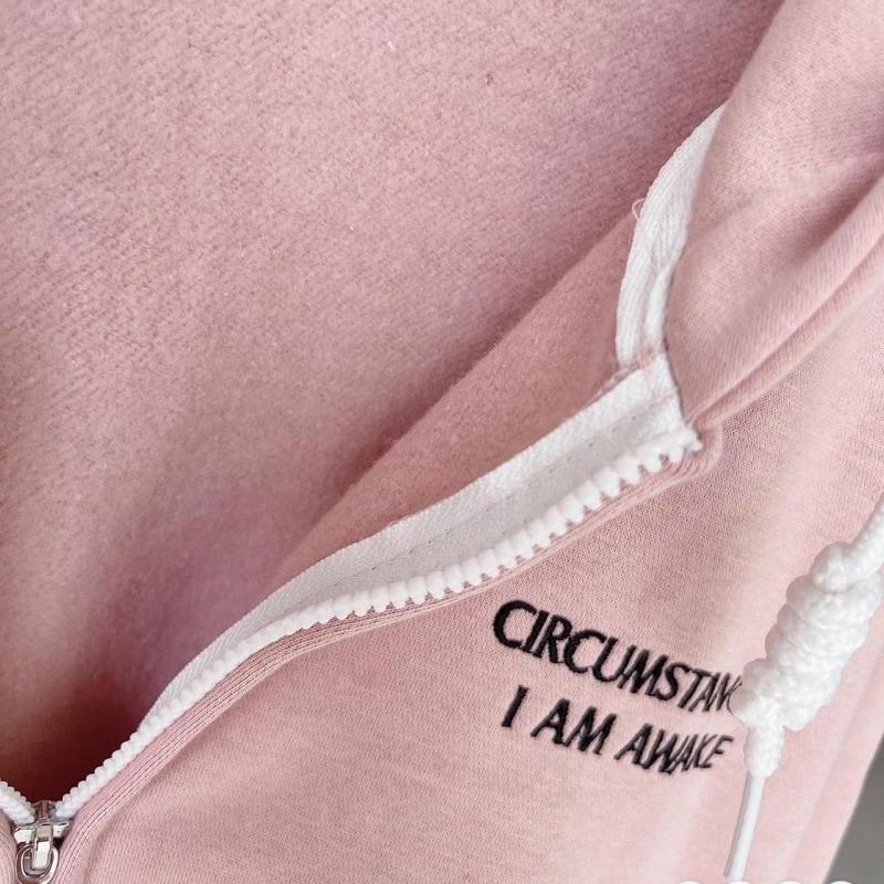 (có sẵn) Áo Khoác dây kéo nỉ bông chữ thêu CIRCUM unisex (nam nữ mặc được)