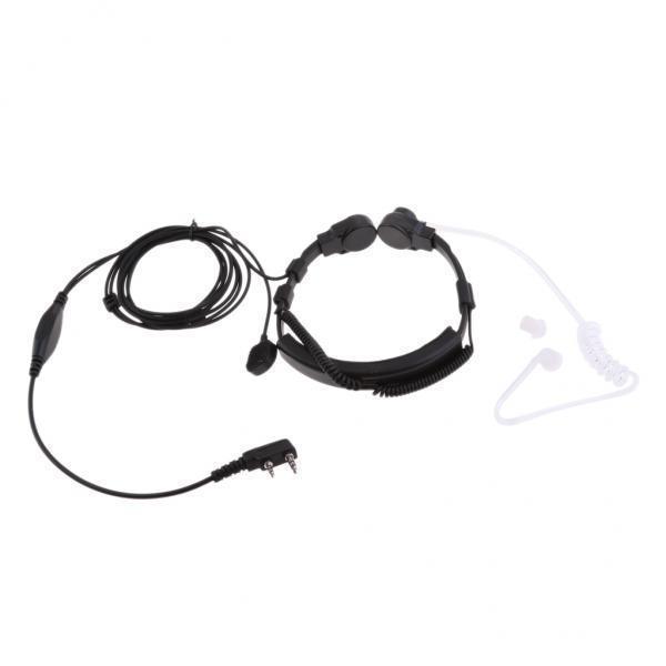 2X Flexible Throat Microphone  Acoustic Tube Earpiece Finger PTT Headset