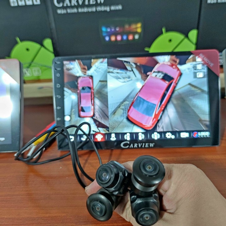 Bộ kết hợp 2 trong 1, màn hình DVD Android và Camera hành trình 360 độ Carview,  hệ điều hành: Android 10 – API 29, ghi hình 4 mắt cam, xóa bỏ tối đa điểm mù