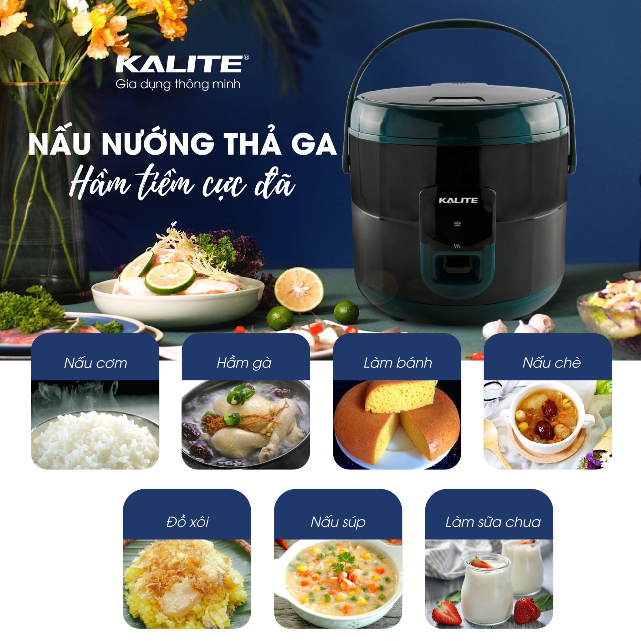 Nồi Cơm Điện KALITE K-619 1.8L 700W - Hàng Chính Hãng