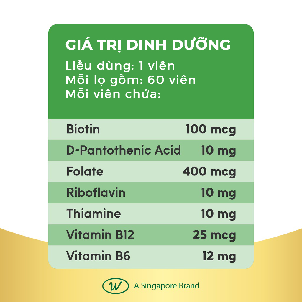 Viên uống bổ sung Wellcare Vitamin B-Complex chứa các loại vitamin B6, B12 và Biotin giúp cho cơ thể tràn đây năng lượng, giảm mệt mỏi căng thẳng