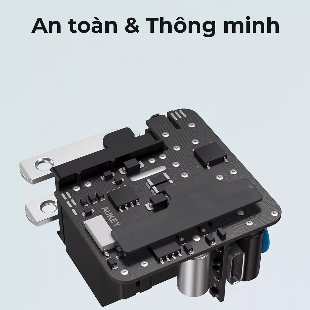 Cốc Sạc Nhanh Siêu Nhỏ Aukey PA-F1S Cổng Type C Power Delivery 20W | Hàng Chính Hãng