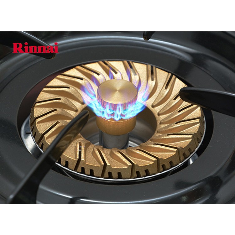 Bếp gas 6 tấc Rinnai RV-6 Double Glass (B), Chén đồng có đầu hâm tiết kiệm gas - Hàng chính hãng