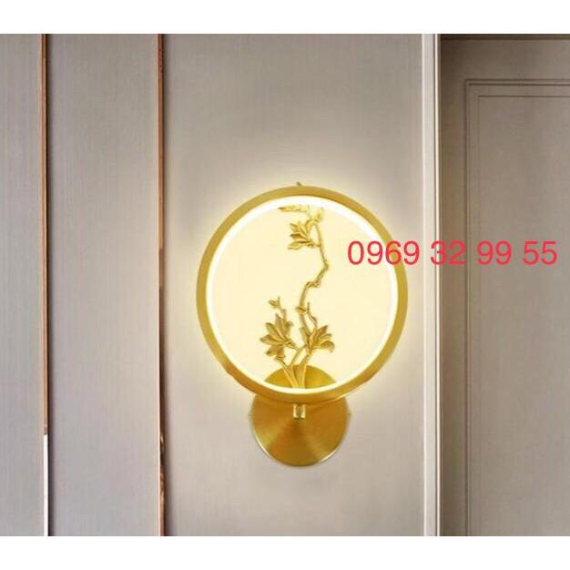 Đèn tường đồng, Mặt tròn, Mắt Việt, MV-W8703, phòng khách, phòng ngủ, phòng trà, Led 20w, Đèn tường cao cấp