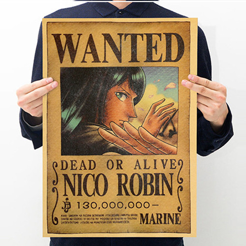 Bộ 10 tấm Poster One Piece Luffy Zoro Sanji Nami Robin Chopper Fanky hình nhân vật truy nã