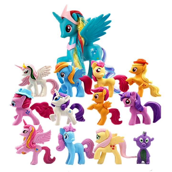13 Ngựa Thiên Thần Pony (12 Ngựa Size 6cm-8cm+1 Ngựa 14cm