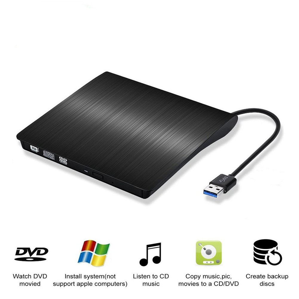 Ổ đĩa dvd rw gắn ngoài qua cổng usb 3.0 dùng cho laptop, desktop, máy tính bàn hỗ trợ đọc ghi đĩa dvd, cd tốc độ cao không kén đĩa.