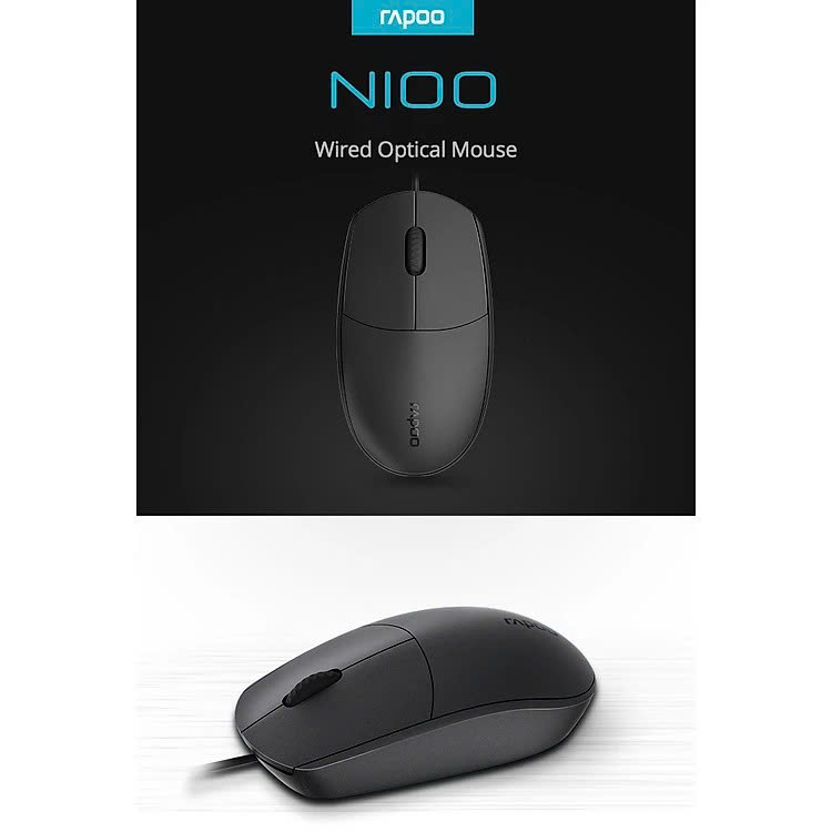 Chuột có dây N100 - Đen - Hàng Nhập Khẩu