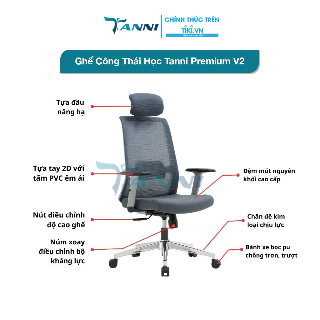 Ghế Xoay Văn Phòng Công Thái Học Ergonomic Có Ngả Lưng Premium V2 , Ghế Xoay Ngồi Làm Việc Cao Cấp Nhập Khẩu