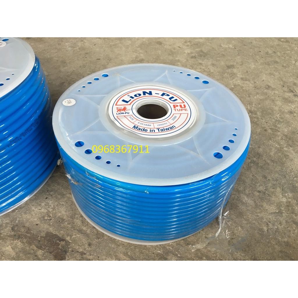 Dây hơi khí nén PU phi 10x6.5mm đài loan màu trắng trong, màu xanh